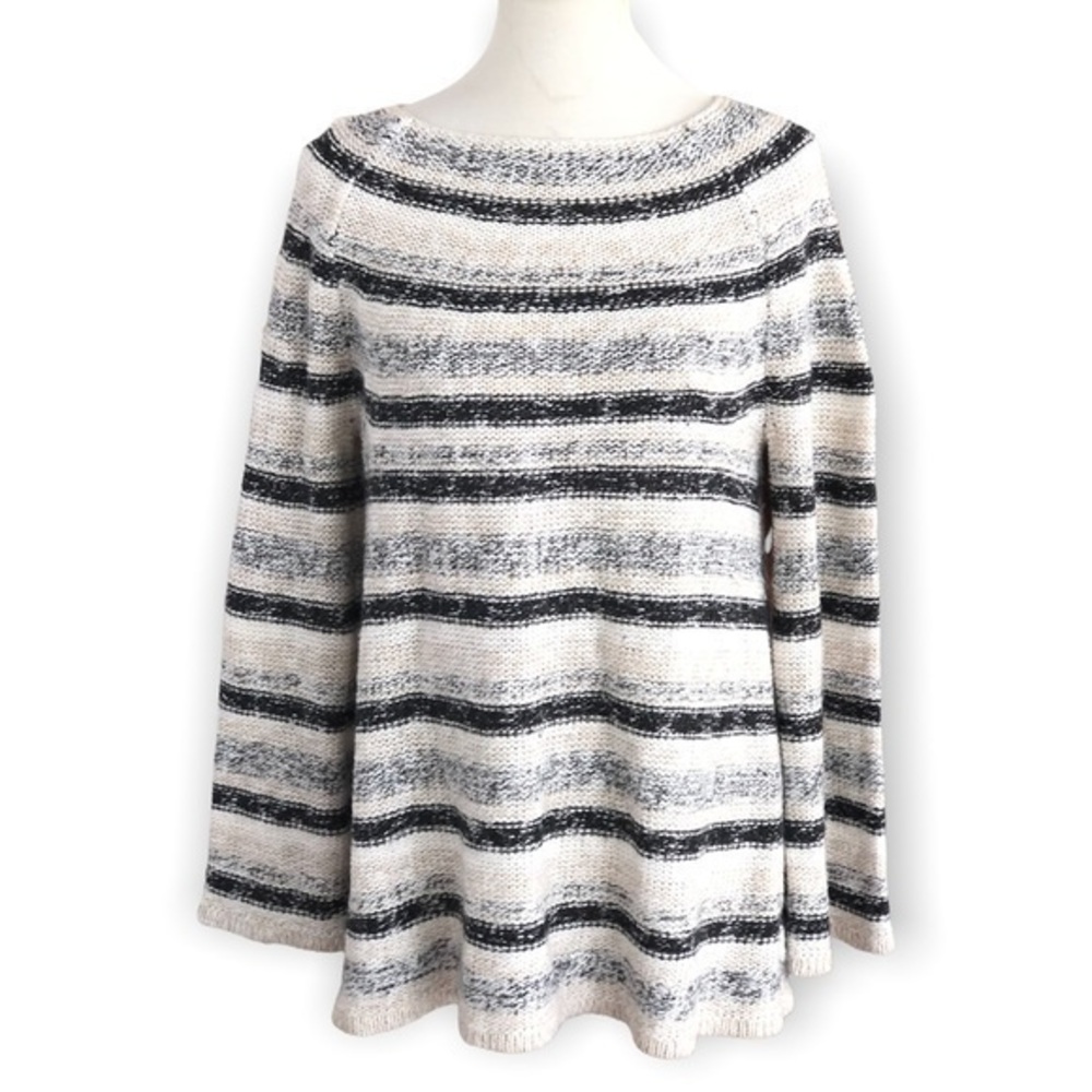Style & Company ivory striped metallic sweater